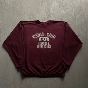 Vintage Wisconsin-Lacrosse Sweatshirt Mens XX Large red 1990s